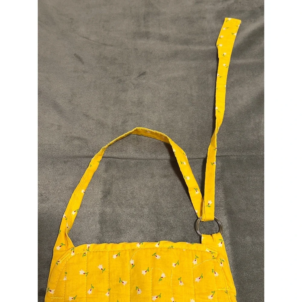 Now Designs Yellow Quilted Floral Apron 100% Cotton Made in USA Cottagecore Bib